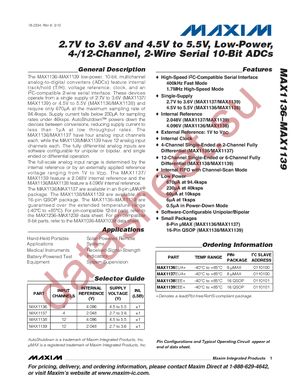 MAX1138LEEE+ datasheet  